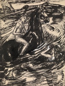 Ilustração para a princesa da maré por Mikhail Lermontov de Kuzma Sergeevich Petrov Vodkin