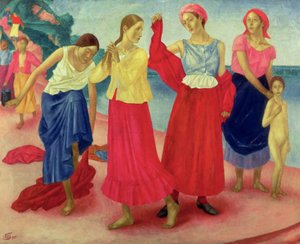 Moças no Volga, 1915 de Kuzma Sergeevich Petrov Vodkin