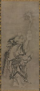 Hotei com Daoist Immortals: Immortal com Cabaça e Dragão