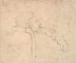 Homem dormindo em um sofá. Meia figura de Laurits Andersen Ring