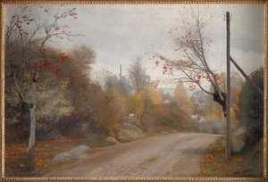 A estrada em Mogenstrup, Zelândia. Outono de Laurits Andersen Ring