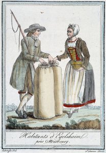 Habitantes de Egelshaïm, perto de Estrasburgo - na "Enciclopédia das viagens" de J. Grasset St Sauveur, Deron, Paris