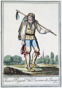 Jovem camponês da zona de Limoges - na "Encyclopédie des voyages" de J. Grasset St Sauveur, Deron, Paris