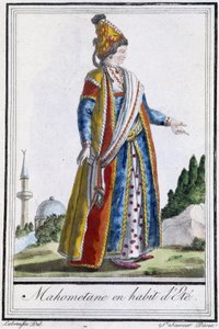 Mahometane em vestido de verão - na "Encyclopédie des voyages" de J. Grasset St Sauveur, ed. Deroy, Paris