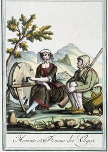 Homem e mulher dos Vosges - na "Encyclopédie des voyages" de J. Grasset St Sauveur, Deron, Paris de L.F. Labrousse