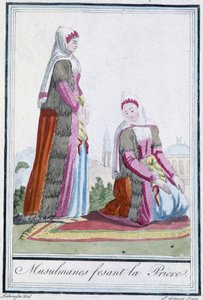 Muslims at prayer - in "Encyclopédie des voyages" de J. Grasset St Sauveur, ed. Deroy, Paris de L.F. Labrousse