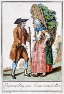 Camponês e camponês de Paris - na "Enciclopédia das Viagens" de J. Grasset St Sauveur, Deron, Paris de L.F. Labrousse
