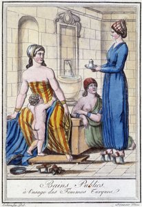 Banhos públicos para o uso das mulheres turcas - na "Enciclopédia das viagens" de J. Grasset St Sauveur, Deroy, Paris de L.F. Labrousse