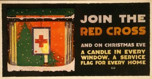 Poster Fundraising do Natal para o bar da cruz vermelha. 1917-18