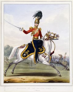 Um oficial dos 17os Lancers a cavalo, 1833-1836 de L. and Eschauzier Mansion