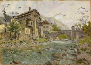 Vista de Tržič e Tržiška Bistrica de Ladislav Benesch