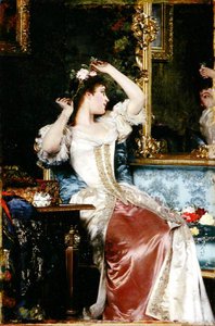 Em frente de um espelho (óleo sobre tela) de Ladislaw von Czachorski