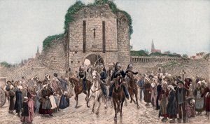 Cavalaria Saindo de uma Cidade Bretã (fotogravura a cores)