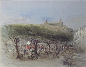 O Mercado, Cannes (aguarela) de Lady Honoria Cadogan