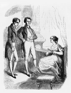 Rastignac apresentado a Madame de Nucingen, ilustração de "Le Pere Goriot" por Honore de Balzac (1799-1850) de Laisne