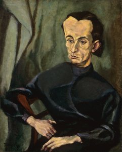 Retrato de Lajos Kassak (1887-1967), de Tihanyi, Lajos (1885-1938). Óleo sobre tela de Lajos Tihanyi