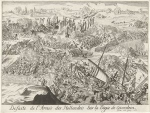 Strijd om de Kauwensteinse dijk, 1585
Derrota do exército holandês na barragem de Covenstein (título sobre o objecto) de Lamberecht Causé