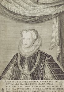 Anna Habsburg (1573-98) Rainha da Polônia, 1596 de Lambert Cornelis