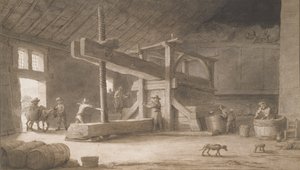Winepress de Monsieur Dittyl, nos arredores de Nantes, c.1670 (caneta e tinta com papel)