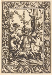 Assunto marinho mitológico de Lambert Hopfer after Nicoletto da Modena