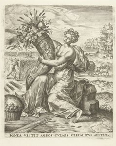 Verão: Ceres com um corno de abundância
As quatro estações (título da série) de Lambert Lombard