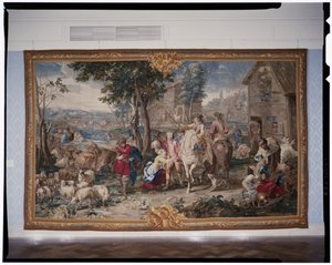 Pilhagem, da série de tapeçaria Art of War, 1708-12 (tecido 1712-18) (tapeçaria) de Lambert de Hondt