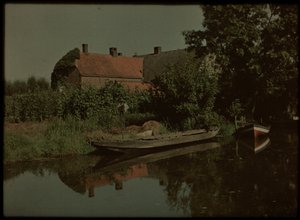 Blikkenburgervaart, Zeist, com barcos e fazenda (e possivelmente Willem Emelaar Sr) de Lambertus Hendrik van Berk