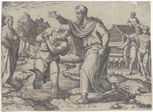 Batismo do Eunuco Etíope por Filipe Cenas do Livro de Atos (título da série) de Lambertus Suavius (attributed to)