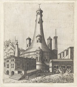 Edifício com uma lua crescente no telhado
Ruinarum variarum fabricarum delineationes pictoribus caeterisque id genus artificibus multum utiles (título da série)