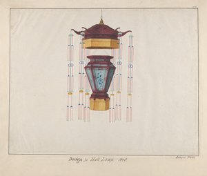 Desenho para uma Lâmpada de Hall, ca. 1800-1810 . de Lamqua