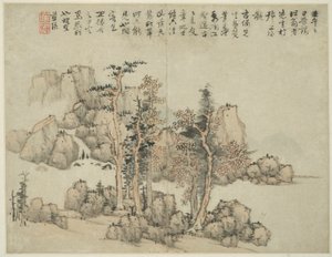 Paisagem ao estilo dos antigos mestres: Comentário do artista de Lan Ying