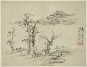 Paisagem no estilo dos antigos mestres: depois de Ni Zan (1301-1374)