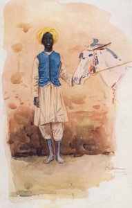 Povo do Egipto: Rapaz Burro, Hammar (litografia a cores) de Lance Thackeray