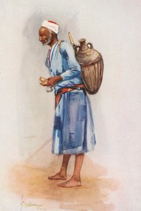 Povo do Egito: Vendedor de água, Hemeli (litografia a cores) de Lance Thackeray