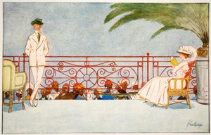 Cena de Romeu e Julieta-Sacada no Shepheard&39;s Hotel, Cairo, de &39;The Light Side of Egypt&39;, 1908 de Lance Thackeray