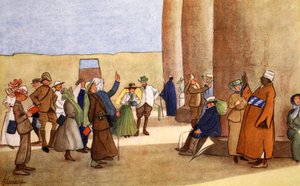 Linhas de reboque no templo, do "lado da luz do Egito", 1908