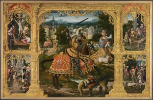 Legenda de St. George (óleo sobre painel) de Lancelot (school of) Blondeel