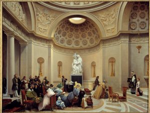 Cerimónia na capela da expiação em 1835 (capela parisiense situada a 29, rue Pasquier, no 8º arrondissement). Pintura de Theodore Turpin De Crisse (1782-1859) de Lancelot Théodore Turpin de Crissé de Crissé