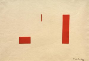 Sem título (colagem vermelha - imagem adesiva vermelha) de Laszlo Moholy Nagy