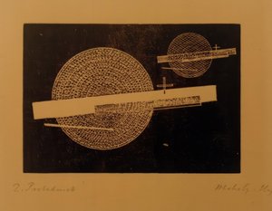 Sem título (Dois círculos com barras) de Laszlo Moholy Nagy