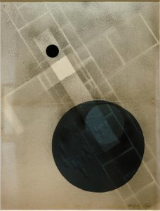 Tinta em spray com disco azul de Laszlo Moholy Nagy