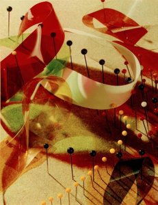 Estude com alfinetes e fitas de Laszlo Moholy Nagy