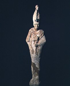 Gesso figura de madeira coberta de Osiris, período Saite, 664-525 AC (madeira & gesso) de Late Period Egyptian