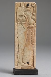 Placa de Duamutef (faiança) (ver também 325655, 325656 e 325657) de Late Period Egyptian