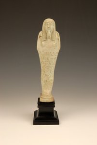 Shabti de Imhotep, 380-342 aC (faiança e esmalte verde)