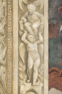 Putti, decorações à volta das janelas (fresco)