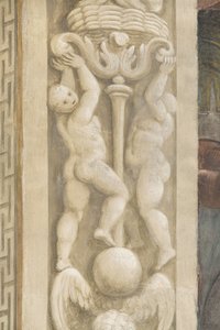 Putti, decorações à volta das janelas (fresco)
