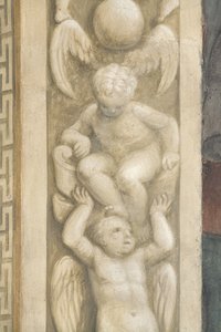 Putti, decorações à volta das janelas (fresco)
