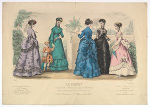 Le Coquet, No. 22, do Journal des Modes Spécial pour Couturières, 1 de julho de 1869. de Laure Noel