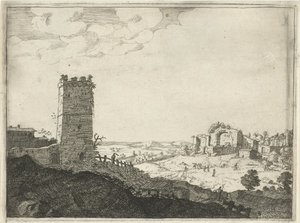 paisagem com torre Paisagens com construções romanas antigas (título da série)